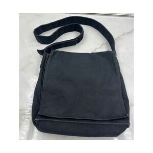 VTG GAP Black Crossbody Messenger Satchel Canvas Flap Snap Y2K